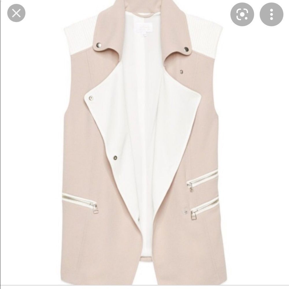 Wilfred timbre vest mauve white zip button style